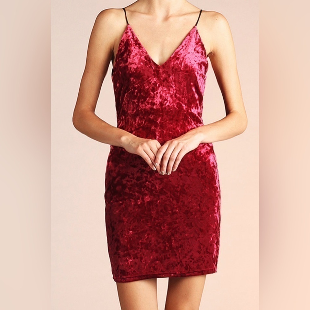 Tyche Women Velvet Cross Back Dress